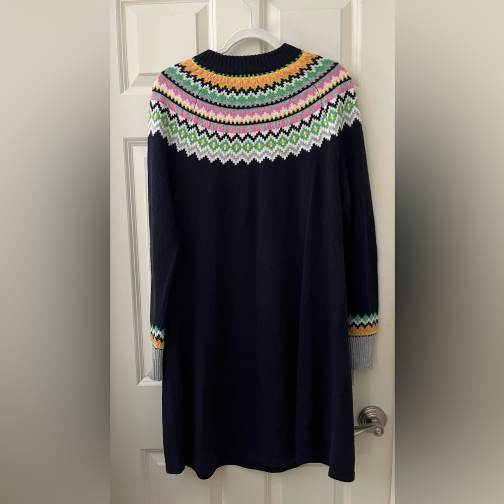 NWT Women’s Boden Millie Fairisle Alpaca Wool knitted sweater dress navy blue 12 - Picture 6 of 6